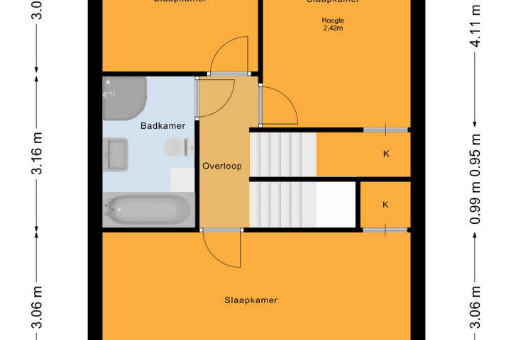 Plattegrond – Miróstraat 40, Almere