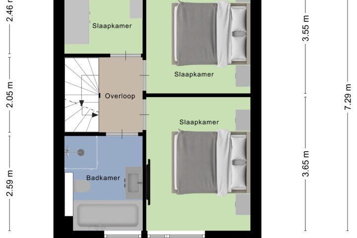 Plattegrond – Moerasberg 55, Roosendaal