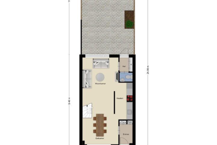 Plattegrond – Moerasberg 57, Roosendaal