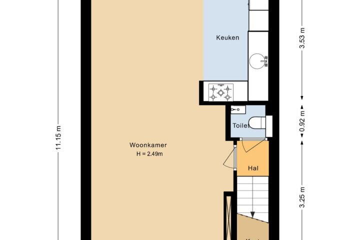 Plattegrond – Moerbeeklaan 9, Heerhugowaard