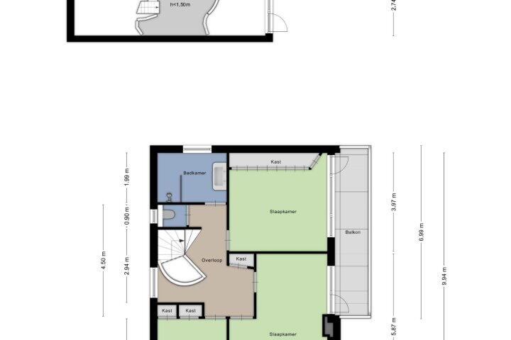 Plattegrond – Moersbergenlaan 30, Arnhem
