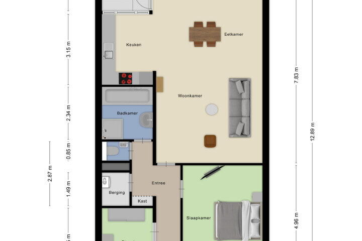Plattegrond – Molenbeekstraat 13, Roosendaal