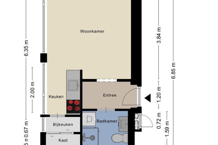 Plattegrond – Molenstraat 43 G, Nijmegen