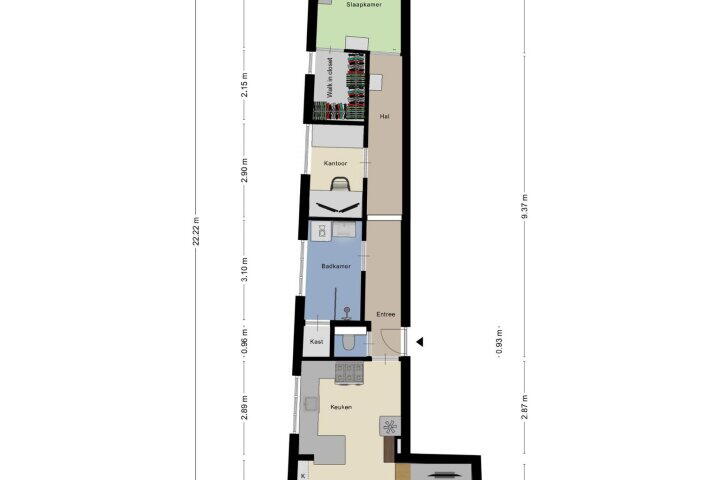 Plattegrond – Molenstraat 59 A, Roosendaal
