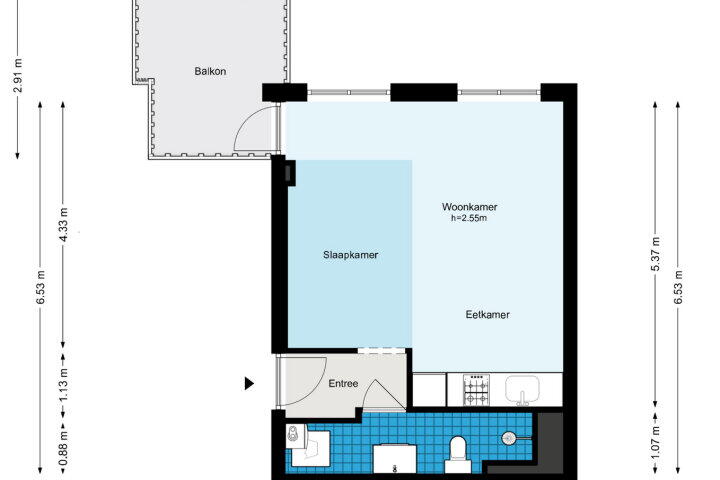 Plattegrond – Molukkenstraat 491, Amsterdam