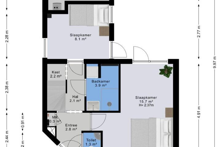 Plattegrond – Mondriaanstraat 9, Groningen