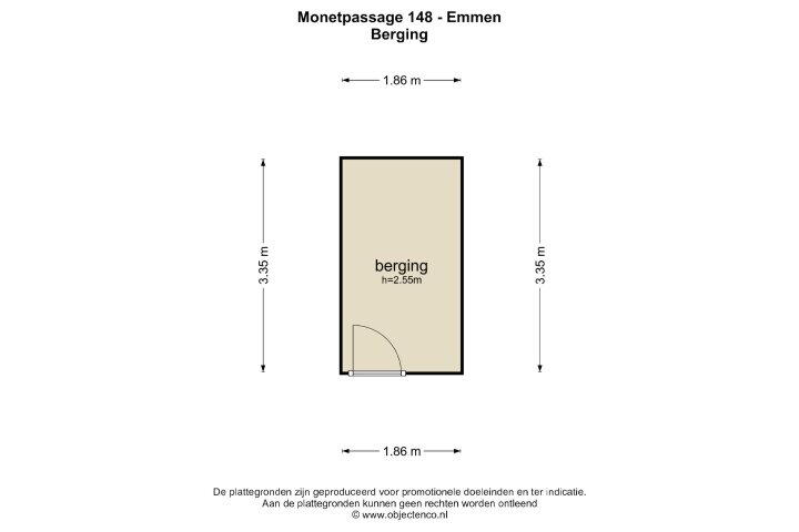 Plattegrond – Monetpassage 148, Emmen