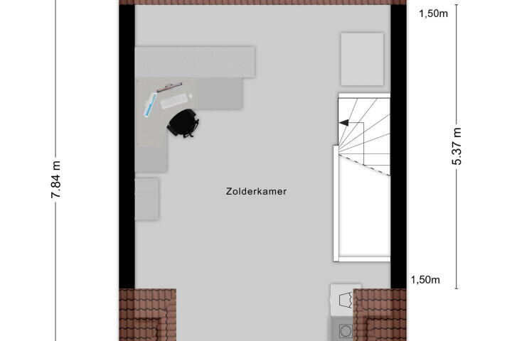 Plattegrond – Monseigneur Muskensstraat 24, Elshout