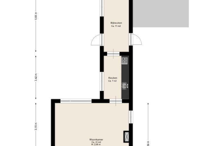 Plattegrond – Montbretiastraat 2, Hoogeveen