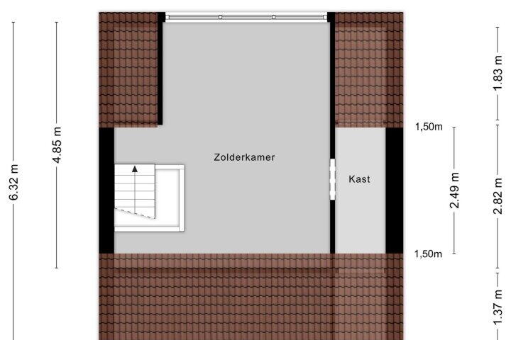 Plattegrond – Montfortstraat 55, Hoensbroek