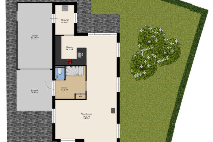 Plattegrond – Morgensterlaan 36, Beilen