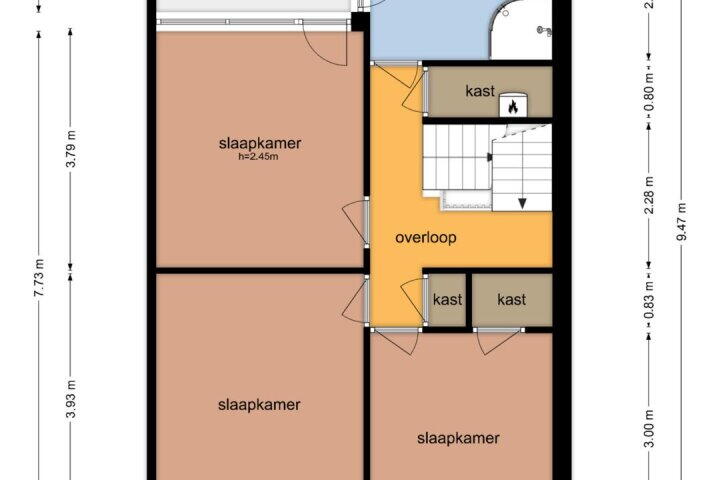 Plattegrond – Mozartweg 5, Eelde