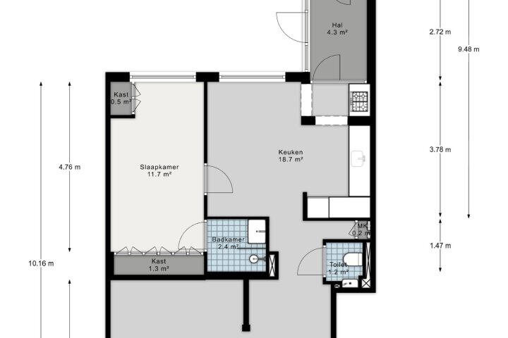 Plattegrond – Mr. G. Groen van Prinstererlaan 64, Amstelveen
