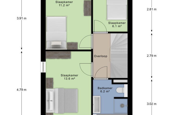 Plattegrond – Muntstraat 15, Huissen