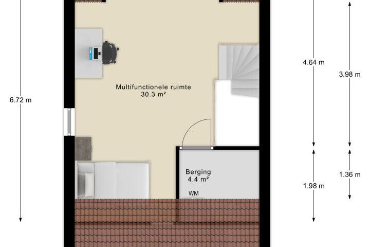 Plattegrond – Muntstraat 15, Huissen