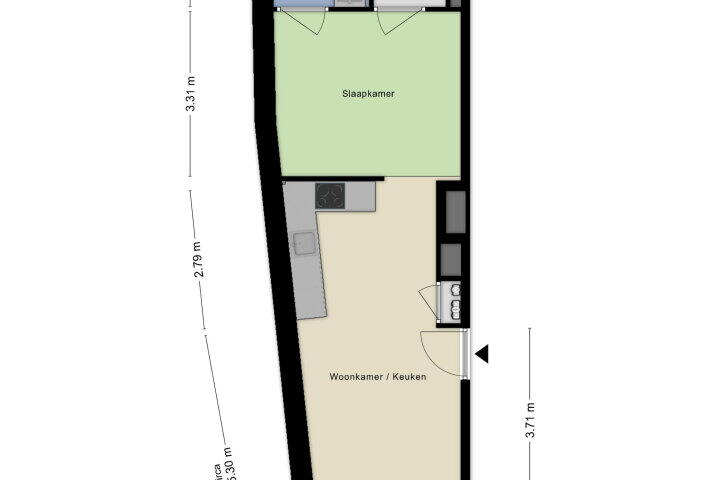 Plattegrond – Muurhuizen 56 A, Amersfoort