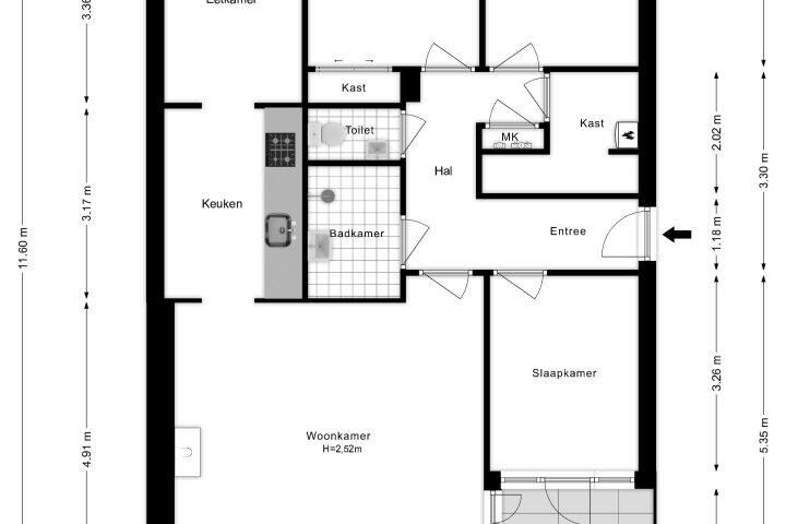 Plattegrond – Neringpassage 158, Lelystad