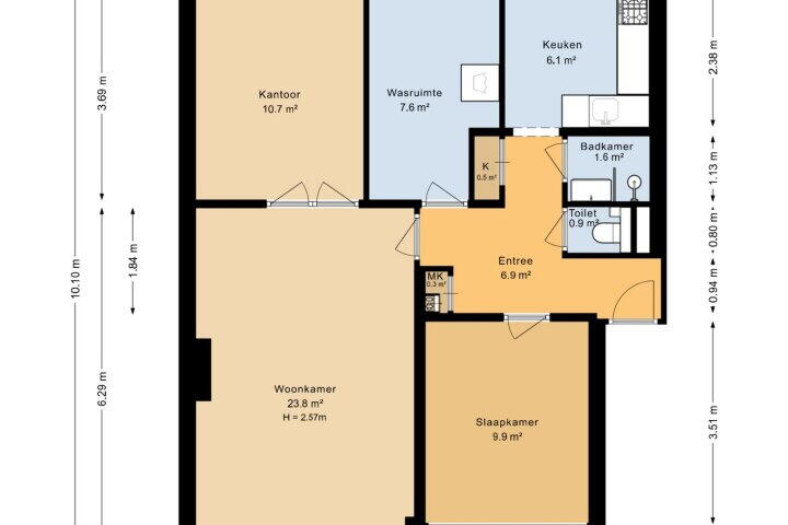 Plattegrond – Nicolaas Beetsstraat 97, Groningen