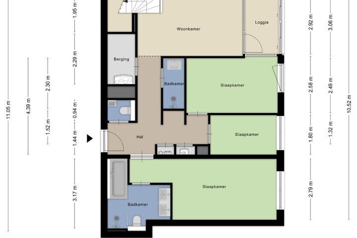 Plattegrond – Niemeyerstraat 281, Hoofddorp