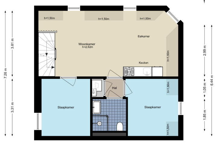 Plattegrond – Nieuwe Karselaan 2 B, Amstelveen