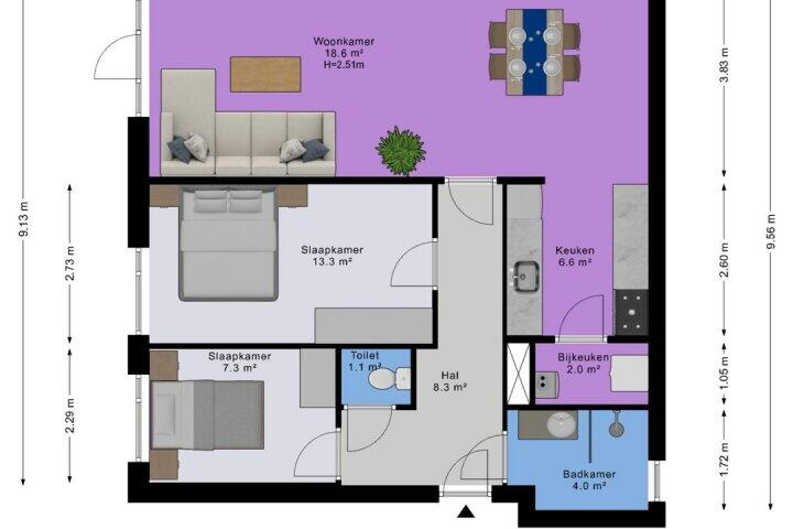 Plattegrond – Nieuwe Kijk in 't Jatstraat 113 A, Groningen
