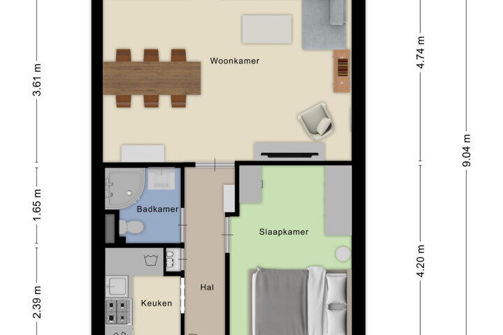 Plattegrond – Nieuwe Markt 35 C, Roosendaal