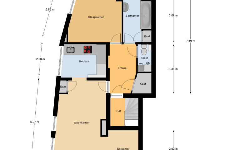 Plattegrond – Nieuwendijk 21 3, Vlissingen