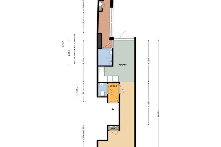 Plattegrond – Nieuwendijk 96 B, Amsterdam