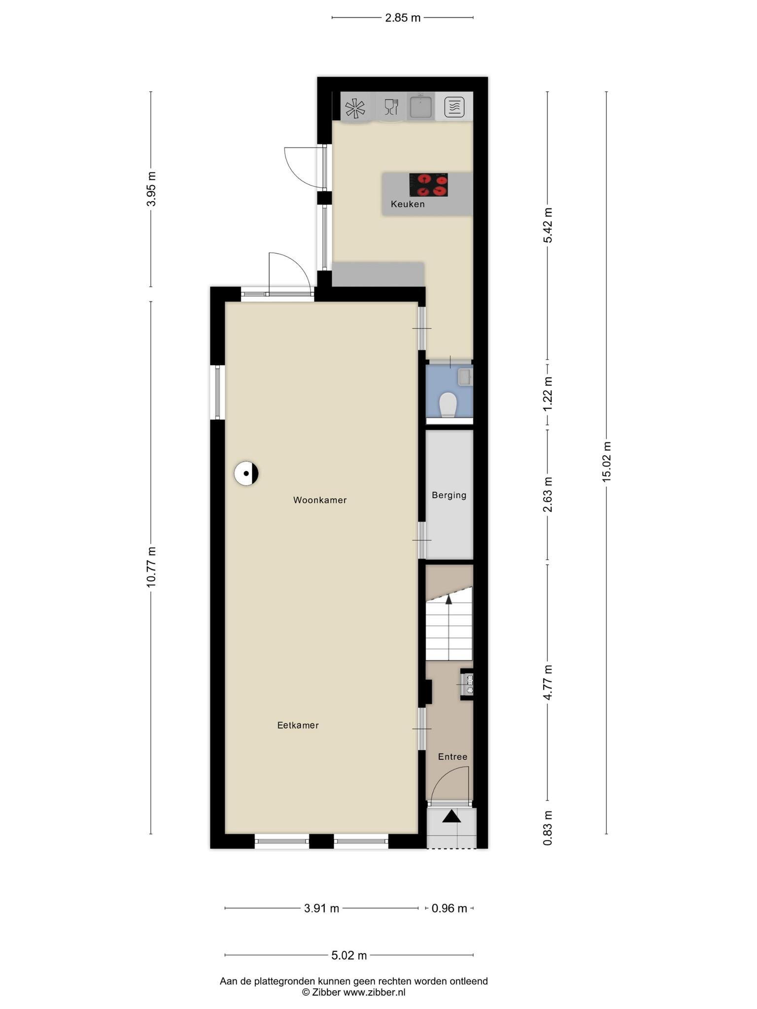 Plattegrond 1 - Nieuwstraat 109, Boskoop
