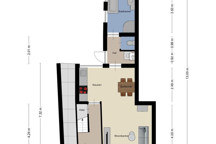 Plattegrond – Nieuwstraat 14, Wouw