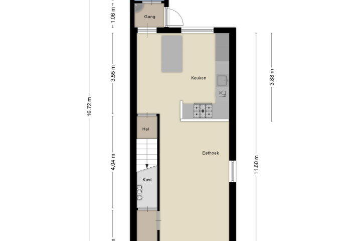 Plattegrond – Nieuwstraat 101, Boskoop
