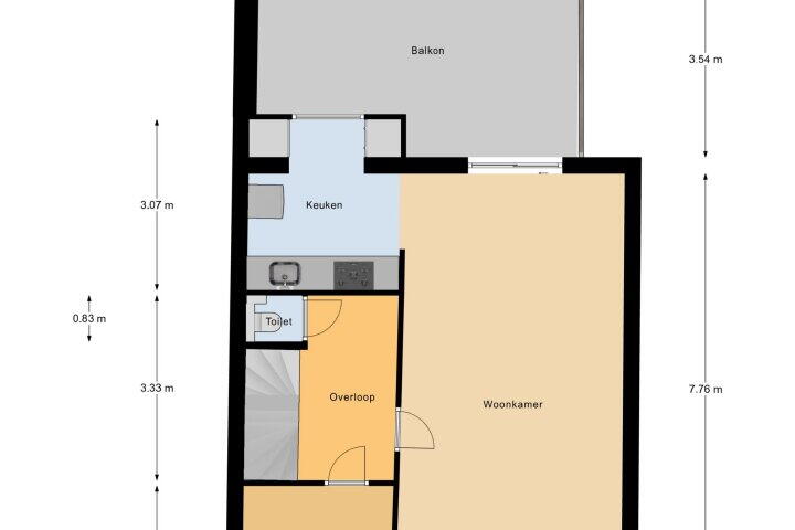 Plattegrond – Nieuwstraat 172, Vlissingen