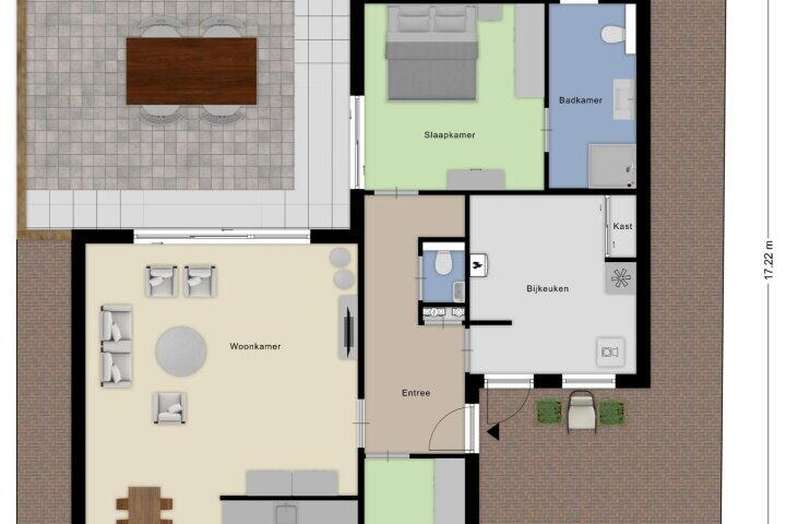 Plattegrond – Nieuwstraat 22 E, Wouw
