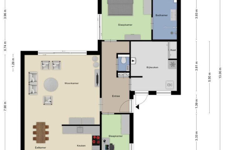 Plattegrond – Nieuwstraat 22 E, Wouw
