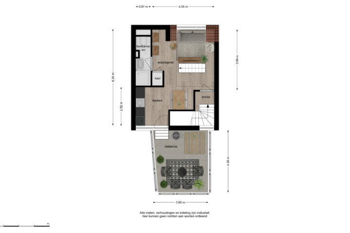 Plattegrond – Nieuwstraat 36 D1, Breda