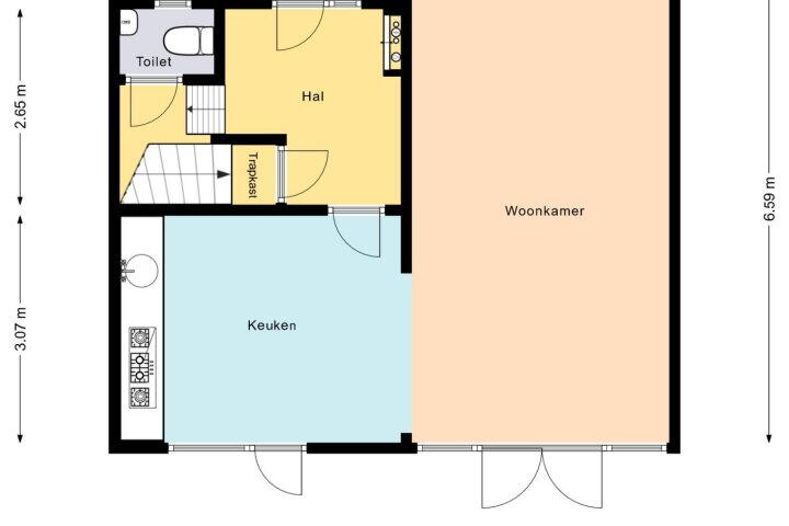 Plattegrond – Nieuwstraat 48, Heerenveen