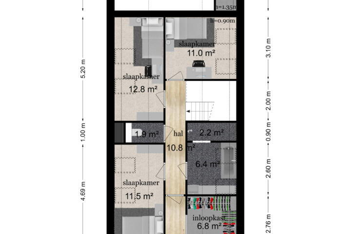 Plattegrond – Nijendijk 2, Cothen