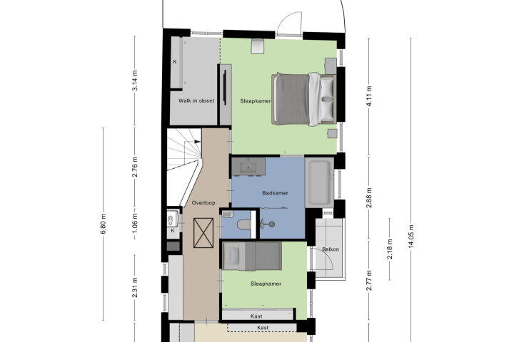 Plattegrond – Nispensestraat 104, Roosendaal