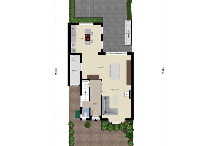 Plattegrond – Nispensestraat 75, Roosendaal