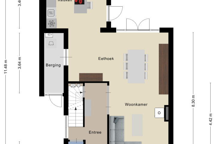 Plattegrond – Nispensestraat 75, Roosendaal