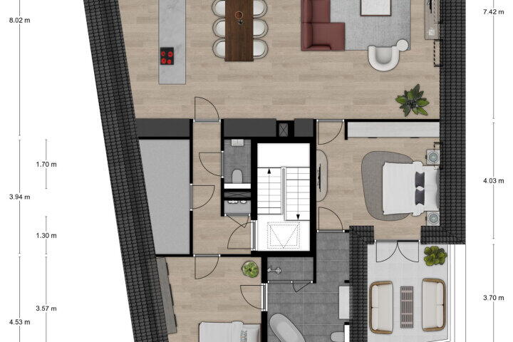 Plattegrond – Nispensestraat 76 D, Roosendaal