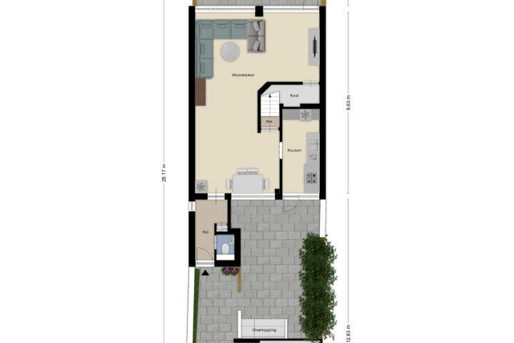Plattegrond – Odiliadonk 44, Roosendaal