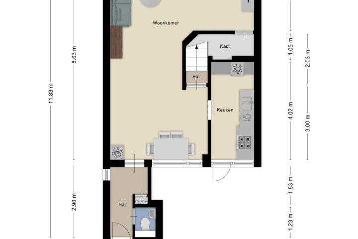 Plattegrond – Odiliadonk 44, Roosendaal