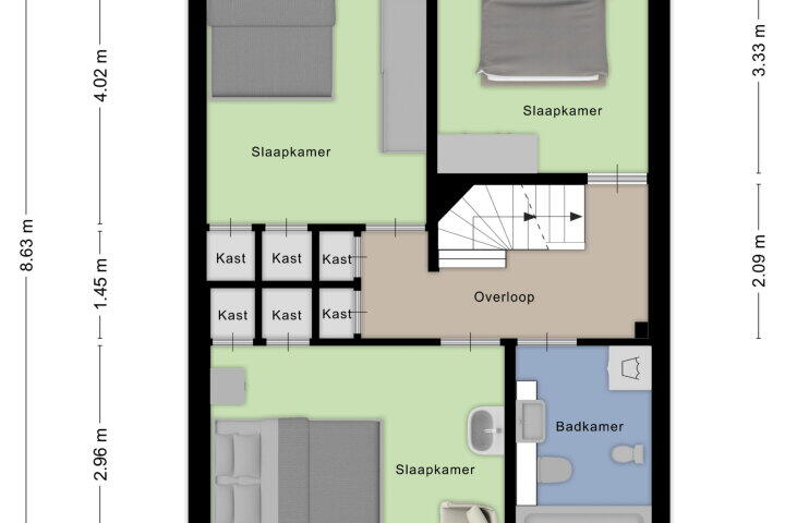 Plattegrond – Odiliadonk 44, Roosendaal