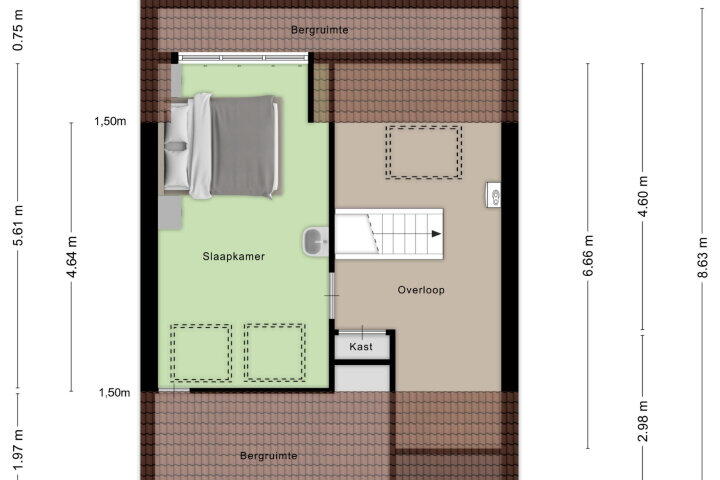 Plattegrond – Odiliadonk 44, Roosendaal