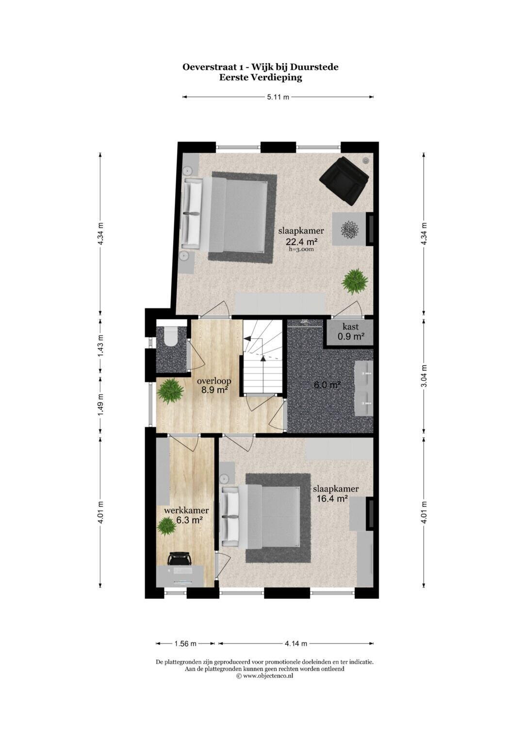 Plattegrond 8 - Oeverstraat 1, Wijk bij Duurstede