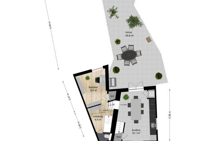 Plattegrond – Oeverstraat 2, Wijk bij Duurstede