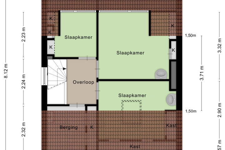 Plattegrond – Okapistraat 79, Nijmegen