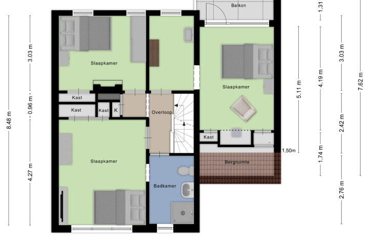 Plattegrond – Ommegangstraat 21, Roosendaal