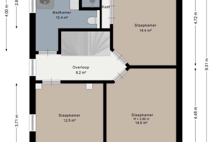 Plattegrond – Oosteinde 53, Vriezenveen